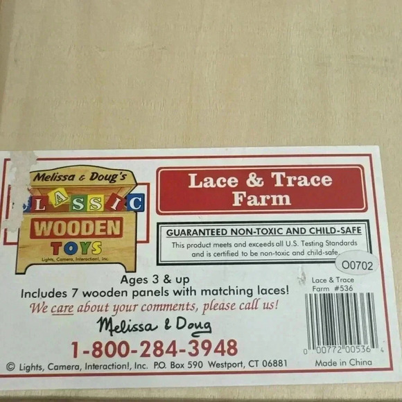 Melissa & Doug LACE & TRACE FARM‎ ANIMALS with Storage Case GUC - Picture 2 of 5